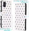 iMoshion Hoesje Geschikt voor Samsung Galaxy A51 Hoesje Met Pasjeshouder - iMoshion Design Softcase Bookcase - Wit / Zwart / Hearts Allover White