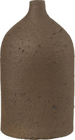 J-Line vaas Enya Fles - keramiek - bruin - medium - 28 cm hoog
