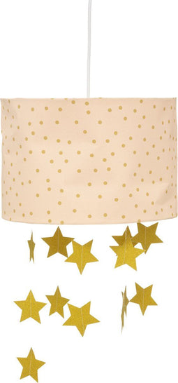 Atmosphera Kids Hanglamp roze met sterren - Goud - Kinderverlichting - E27 - 30 x 20 cm