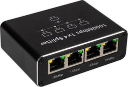 Nuvance Internet Splitter - 4 Poorten - Netwerk Switch - tot 1000Mbps - RJ45 Cat5