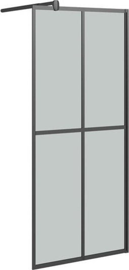 vidaXL - Inloopdouchescherm - 80x195 - cm - donker - gehard - glas