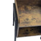 Nachtkastje bijzettafel stoer - industrieel vintage - zwart metaal bruin hout