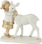 J-Line figuur Kind Met Rendier - polyresin - wit/goud