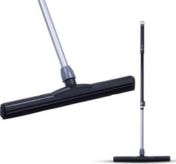 CLEANLY Vloertrekker - Telescopisch 114-142 cm - Dubbel EVA foam - Zwart/grijs