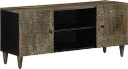 vidaXL - Tv-meubel - 105x33,5x46 - cm - massief - mangohout - lichtgrijs