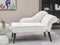 BIARRITZ - Chaise longue - Wit - Rechtszijdig - Polyester