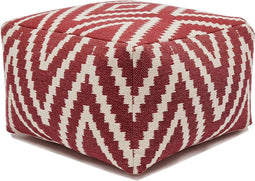 SVJ Poef Vierkant - 55 x 55 x 37 cm - Katoen - Rood