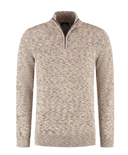 Boston Brothers Twisted Half Zip Pullover - Ademend - Sand - Maat XXL
