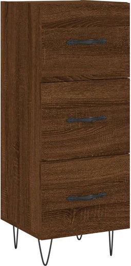 vidaXL - Dressoir - 34,5x34x90 - cm - bewerkt - hout - bruin - eikenkleur