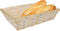 Broodmand rechthoekig - gevlochten bamboe hout - 34 x 24 x 8 cm - naturel/blank