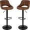 Alora Barkruk Industrial Donkerbruin - Barkrukken set van 2 - Barstoel Kruk - Barstoelen met rugleuning - Keukenstoel