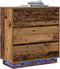 vidaXL - Nachtkastje - met - LED - in - Oude - Hout - 71x34,5x75 - cm