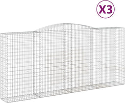 vidaXL - Schanskorven - 3 - st - gewelfd - 400x50x180/200 - cm - ijzer