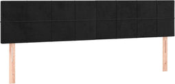 vidaXL - Hoofdborden - 2 - st - 90x5x78/88 - cm - fluweel - zwart