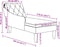 vidaXL - Chaise - longue - met - kussen - en - rechterarmleuning - stof - crèmekleurig
