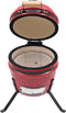 vidaXL Kamado barbecue 2-in-1 56 cm keramiek rood