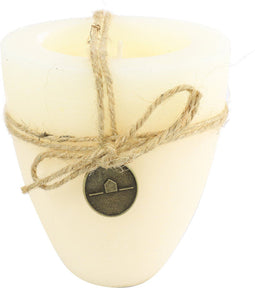 Kaars beker rond Tonnie L creme