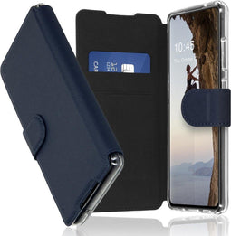 Accezz Hoesje Geschikt voor Samsung Galaxy S21 FE Hoesje Met Pasjeshouder - Accezz Xtreme Wallet Bookcase - Donkerblauw