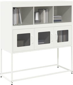 vidaXL - Dressoir - 100,5x39x107 - cm - koudgewalst - staal - wit