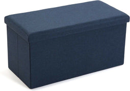 Kastbank Lengte Verwijderbaar Linnen Hout MDF (38 x 37,5 x 76,5 cm) - Blauw