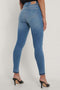 NA-KD Skinny High Waist Jeans - Ruwe Zomen - Mid Blue - Maat EU 34