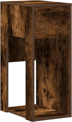 vidaXL - Computertorenstandaard - met - lade - 30x44x74 - cm - gerookt - eikenkleur