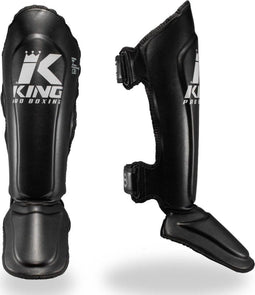 King Pro Boxing KPB/SGL 7 - Scheenbeschermers - Lichtgewicht met Velcro sluiting - Zwart Wit