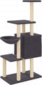 vidaXL - Kattenmeubel - met - sisal - krabpalen - 131 - cm - donkergrijs