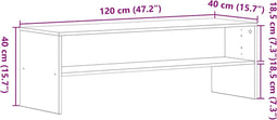 vidaXL - TV-meubel - 120x40x40 - cm - spaanplaat - zwart - eikenkleurig