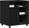 vidaXL - Printerstandaard - met - Wielen - Zwart - Eiken - 60x50x67 - cm