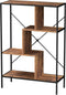 Boekenkast wandkast Stoer - open vakkenkast - industrieel - metaal hout - 115 cm hoog