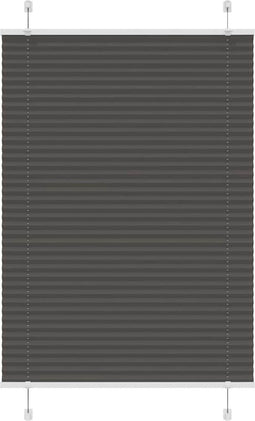vidaXL - Plissé - rolgordijn - 90x100 - cm - stofbreedte - 89,4 - cm - polyester - zwart
