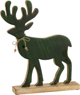 J-Line figuur Rendier - hout - groen - large