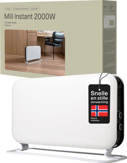 Mill SG2000MEC - convectorkachel - 2000 Watt - 100% stil - wit - 5 jaar garantie