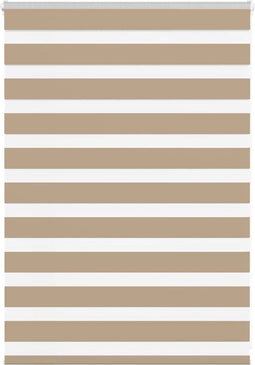 vidaXL - Zebra - Blind - 115x100 - cm - stofbreedte - 110,9 - cm - polyester - zandbruin