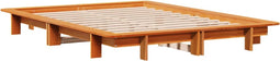 vidaXL - Bedframe - zonder - matras - massief - grenenhout - wasbruin - 135x190 - cm