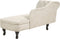 NIMES - Chaise longue - Lichtbeige - Linkerzijde - Fluweel