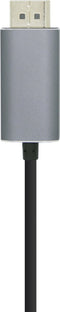 AISENS A109-0395 video kabel adapter 1,8 m DisplayPort USB Type-C Aluminium, Zwart