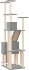 vidaXL - Kattenmeubel - met - sisal - krabpalen - 190 - cm - crèmekleurig