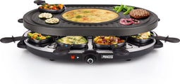 Princess 162700 - Gourmetstel Raclette met Crêpegedeelte - 8 personen - 1200W - Zwart