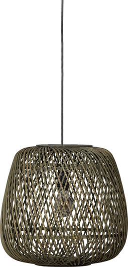 WOOOD Exclusive Moza Hanglamp - Bamboe - Groen - 36x36x36