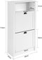 SoBuy FSR87-K-W - Schoenenkast - 2 Kleppen - Wit