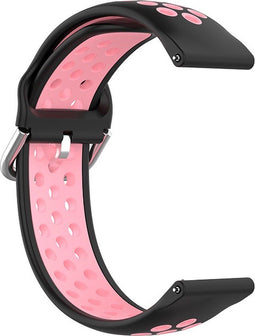 Siliconen Sport Air Bandje Geschikt voor Samsung Galaxy Watch 5 / Pro / 4 / 3 / Active 2 - Zwart / Roze