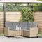 vidaXL - Tuinbank - met - tafel - en - kussens - L-vormig - beige - poly - rattan