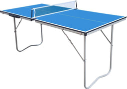 Cougar Tafeltennistafel Mini 1500 Basic draagbaar Blauw - Pingpongtafel voor binnen – Inklapbaar – Incl. net - batjes en ballen