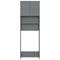 vidaXL - Wasmachinekast - 64x25,5x190 - cm - bewerkt - hout - grijs