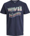Jack & Jones JORAIDENS TEE SS CREW NECK - T-shirt korte mouw met hawaii print - Donker blauw - Maat S