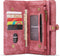 Caseme - vintage 2 in 1 portemonnee hoes - Geschikt voor iPhone 13 Pro - Rood