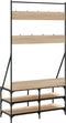 vidaXL - Kledingrek - met - schoenenrek - 100x40x184 - cm - sonoma - eikenkleurig