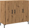 vidaXL - Dressoir - 90x34x80 - cm - bewerkt - hout - artisanaal - eikenkleurig